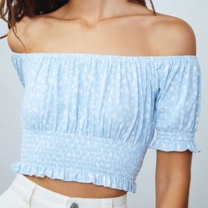 Baby blue floral top